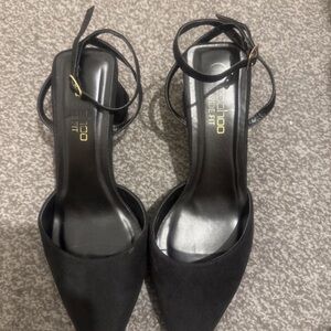 Boohoo Elegant Black Strappy Heels